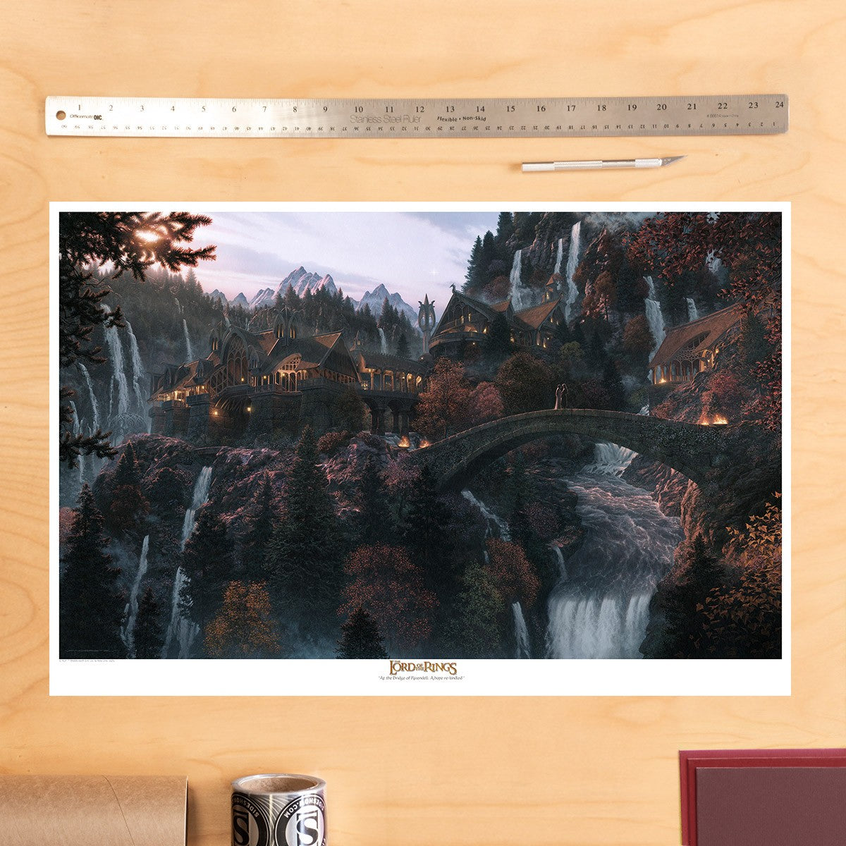 At the Bridge of Rivendell: A hope re-kindled The Lord of the Rings Aragorn Arwen (Art Print)