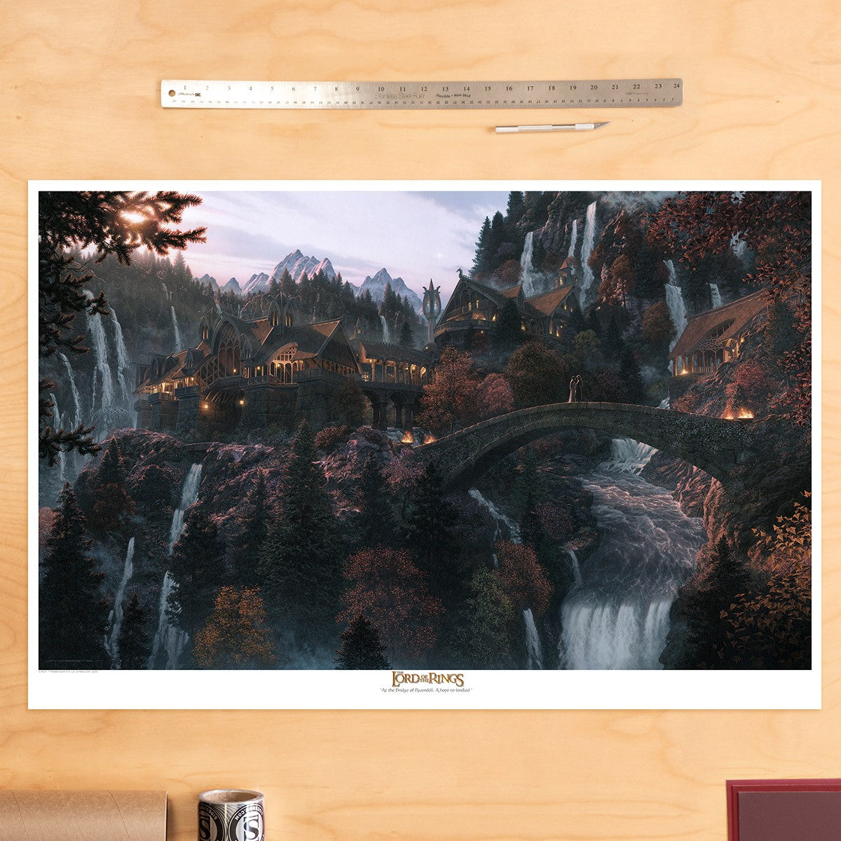 At the Bridge of Rivendell: A hope re-kindled The Lord of the Rings Aragorn Arwen (Art Print)
