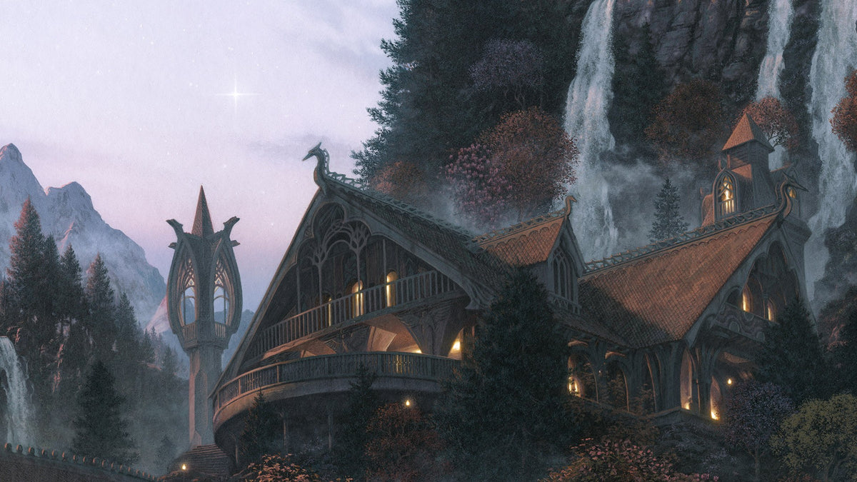 At the Bridge of Rivendell: A hope re-kindled The Lord of the Rings Aragorn Arwen (Art Print)