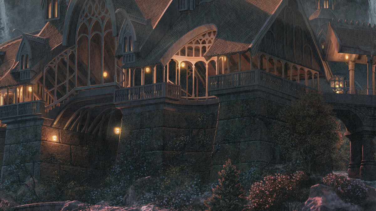 At the Bridge of Rivendell: A hope re-kindled The Lord of the Rings Aragorn Arwen (Art Print)