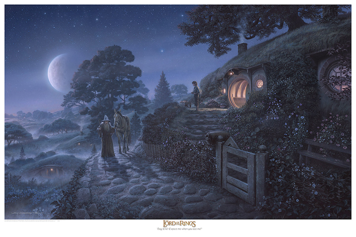 Bag End: Expect Me When You See Me! The Lord of the Rings Frodo Baggins Gandalf (Art Print)