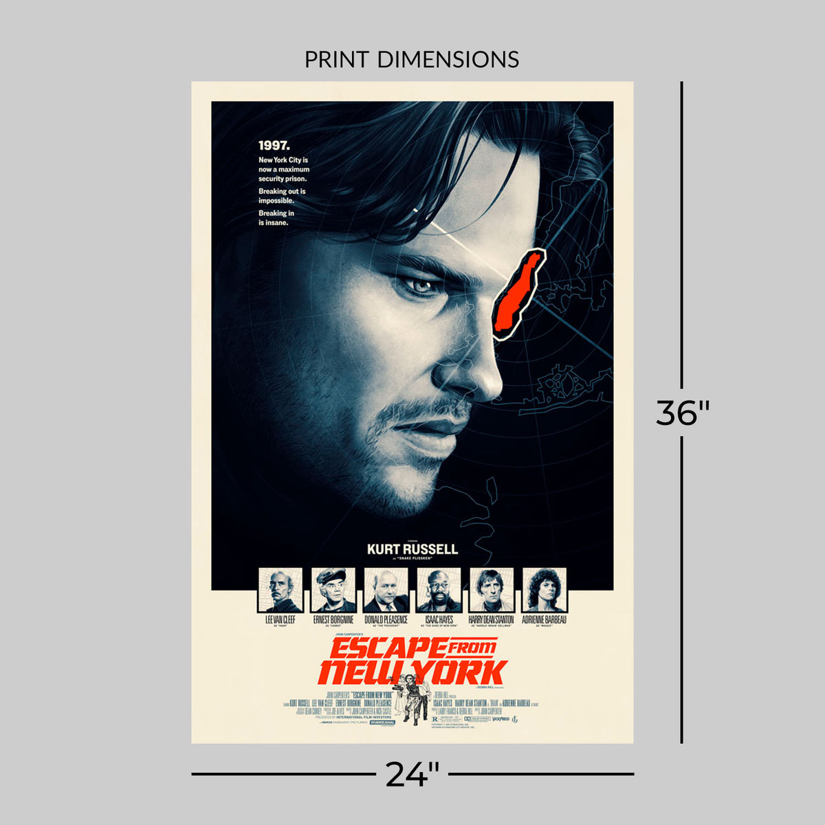 Escape from New York Snake Plissken (Movie Poster)