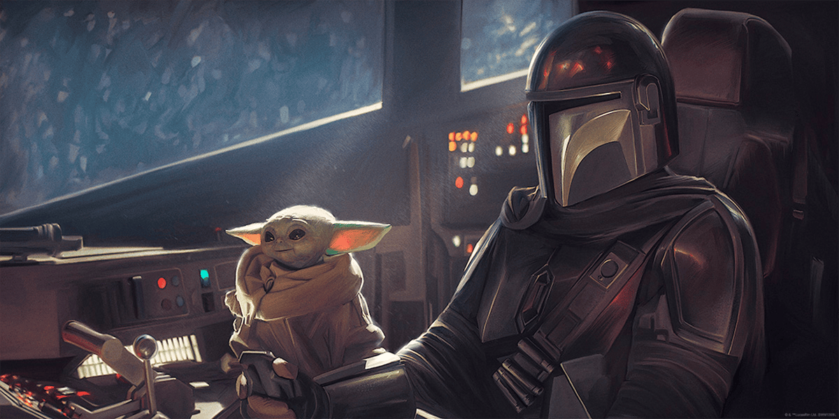 Wing Man Star Wars The Mandalorian The Child (Art Print)