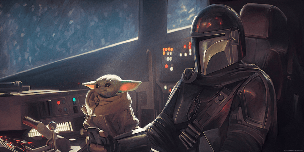 Wing Man Star Wars The Mandalorian The Child (Art Print)