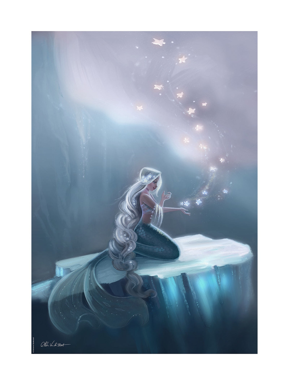 Winter Stars Adrianna Vanderstelt Mermaid (Art Print)
