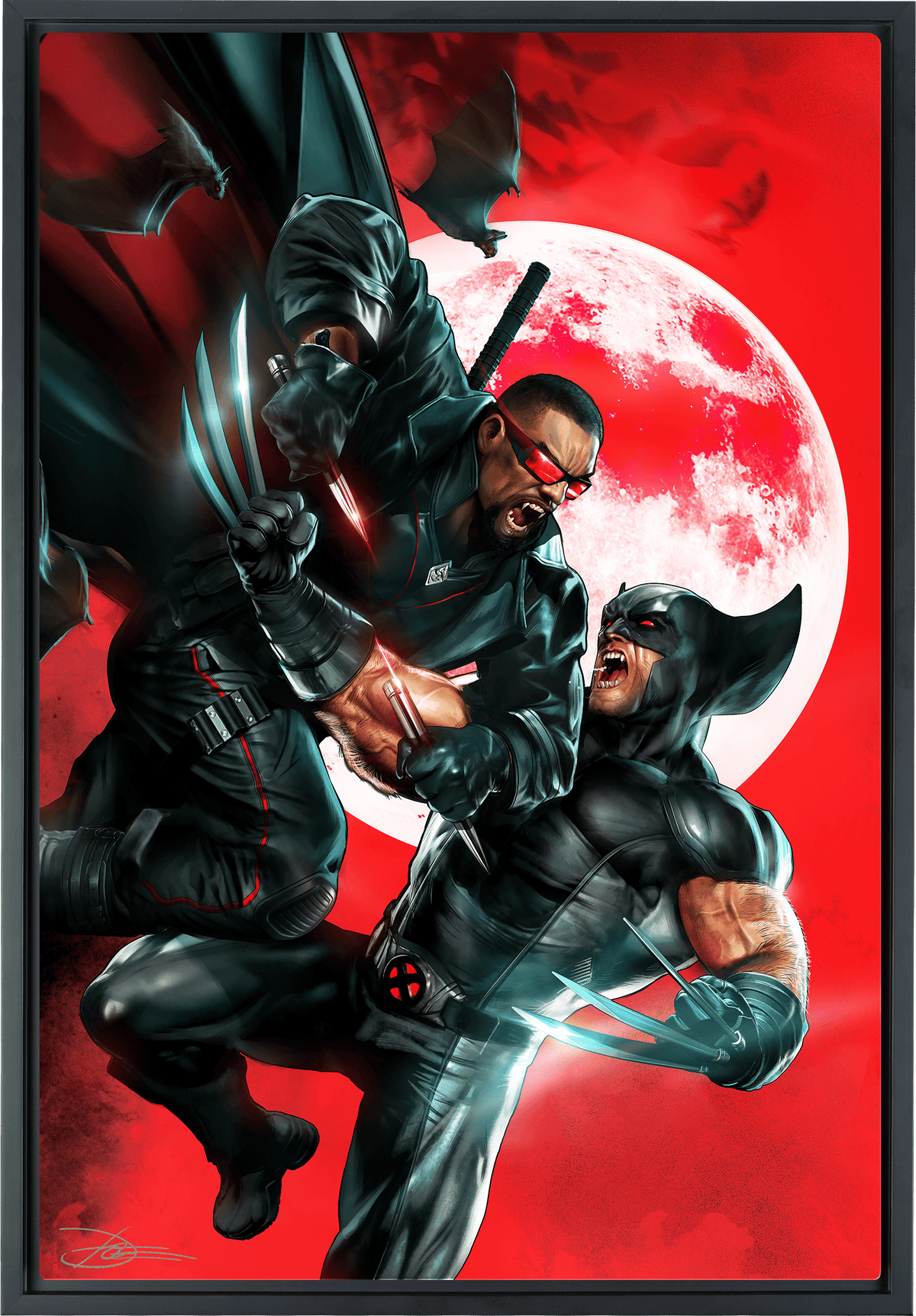 Wolverine vs Blade Marvel Wolverine Blade (Art Print)