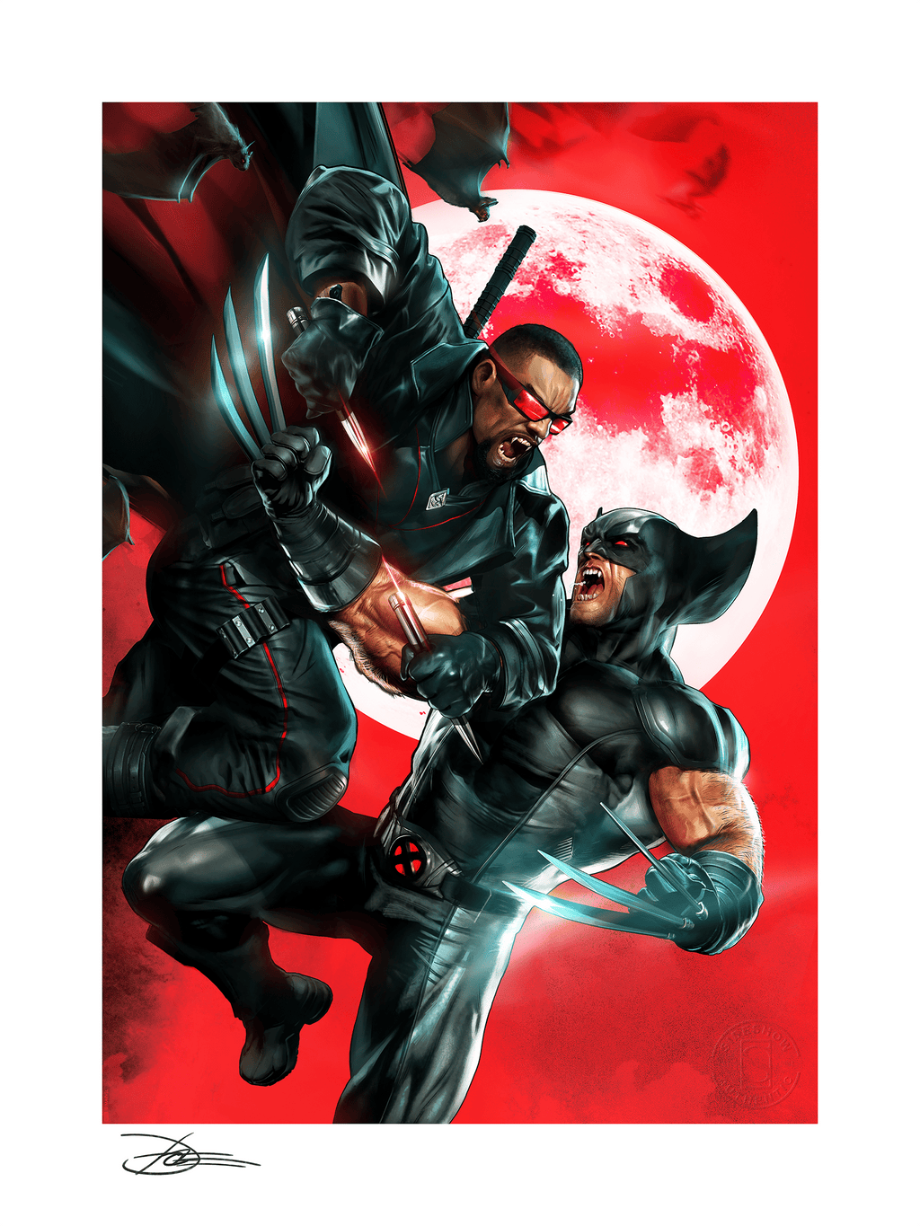 Wolverine vs Blade Marvel Wolverine Blade (Art Print)
